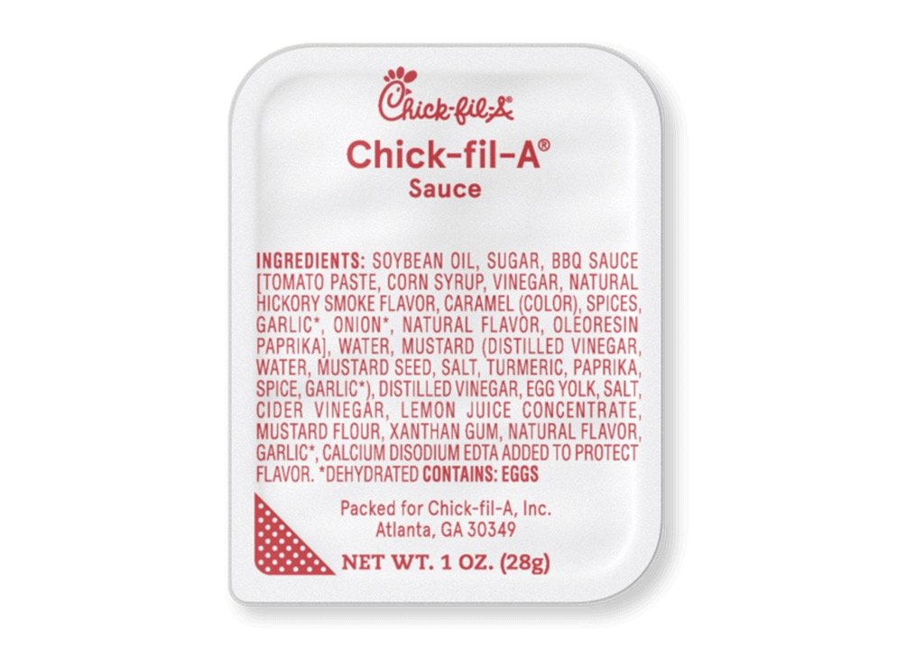 Chick Fil A Dipping Sauces and Dressings Menu - Chick-fil-A Sauce