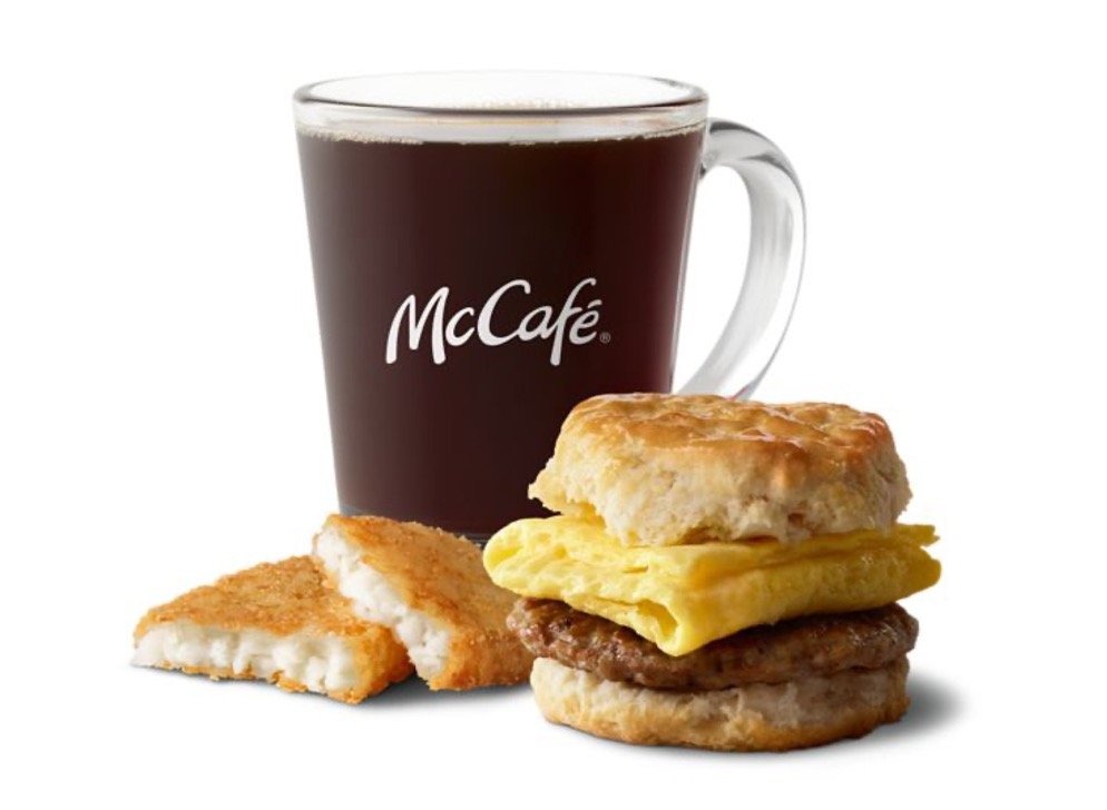 Mcdonalds Breakfast Menu - Sausage Biscuit with Egg Meal