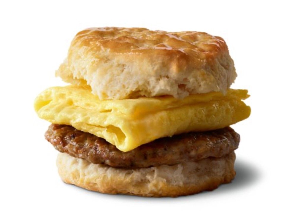 Mcdonalds Breakfast Menu - Sausage Biscuit with Egg