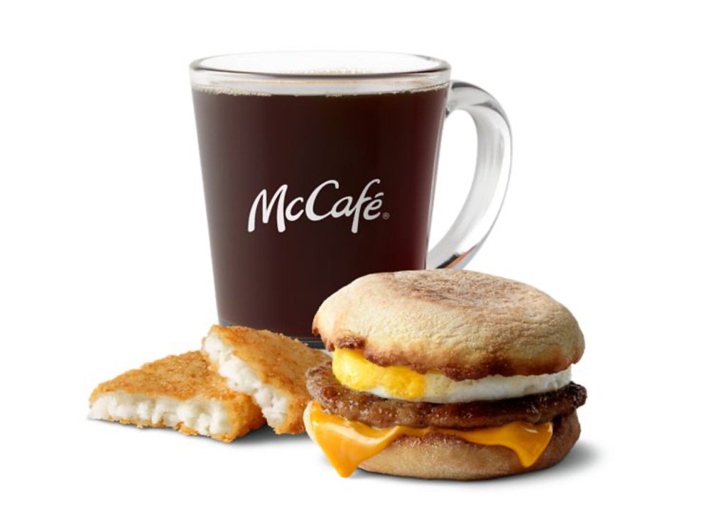 Mcdonalds Breakfast Menu - Sausage McMuffin with Egg Meal