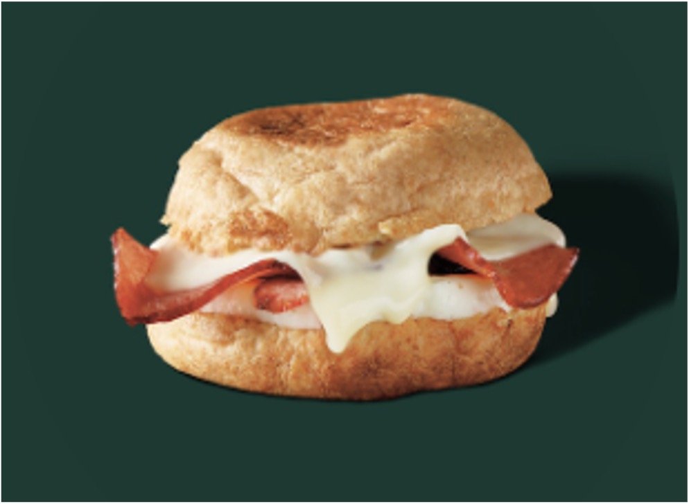 StarBucks Breakfast Menu - Turkey Bacon, Cheddar & Egg White Sandwich