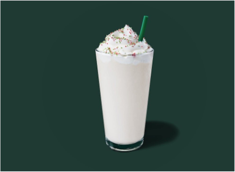 StarBucks Frappuccino Blended Beverages Menu - Sugar Cookie Almondmilk Crème Frappuccino Blended Beverage