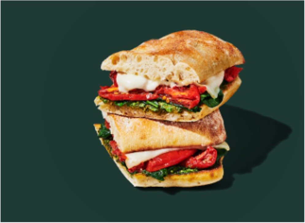 StarBucks Lunch Menu - Tomato & Mozzarella on Focaccia