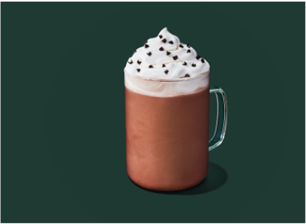 StarBucks Milk, Juice Menu - Peppermint Hot Chocolate