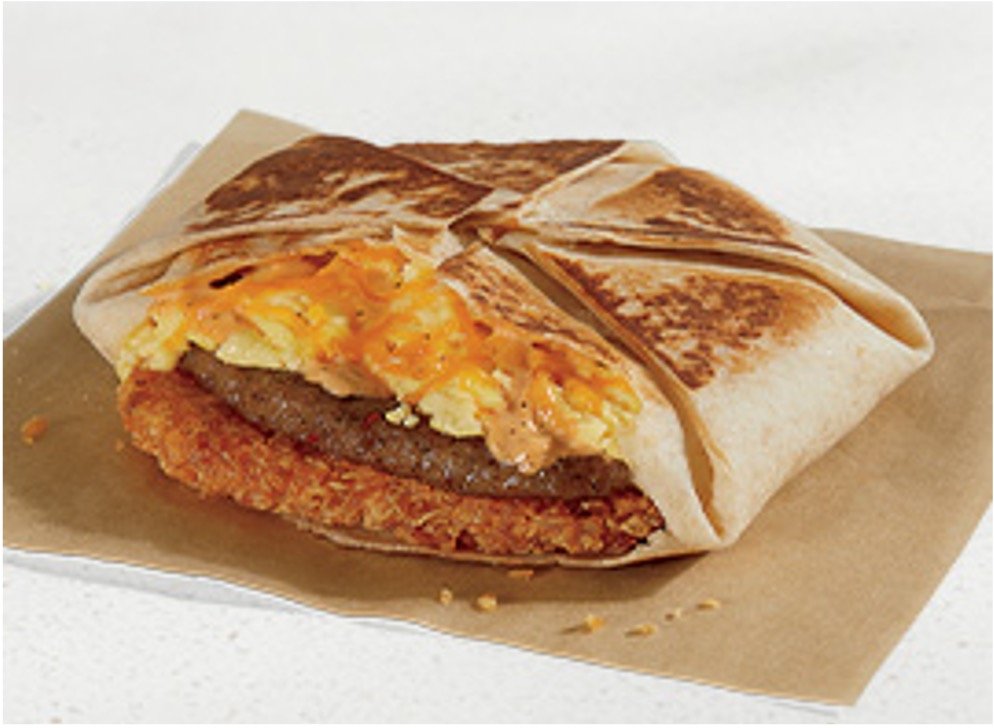 Taco Bell Breakfast Menu Items - Breakfast Crunchwrap Sausage