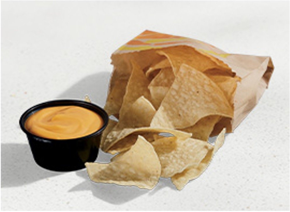 Taco Bell Nachos Menu Items - Chips and Nacho Cheese Sauce