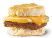 Wendys Breakfast Menu - Sausage, Egg & Cheese Biscuit