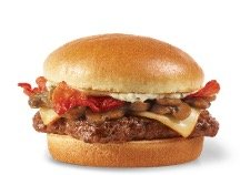 Wendys Menu - Mushroom Bacon Cheeseburger, Single