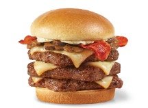 Wendys Menu - Mushroom Bacon Cheeseburger, Triple